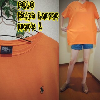 ポロ(POLO（RALPH LAUREN）)のPOLO Ralph Lauren men's L 大きいサイズ オレンジ 男女(Tシャツ/カットソー(半袖/袖なし))