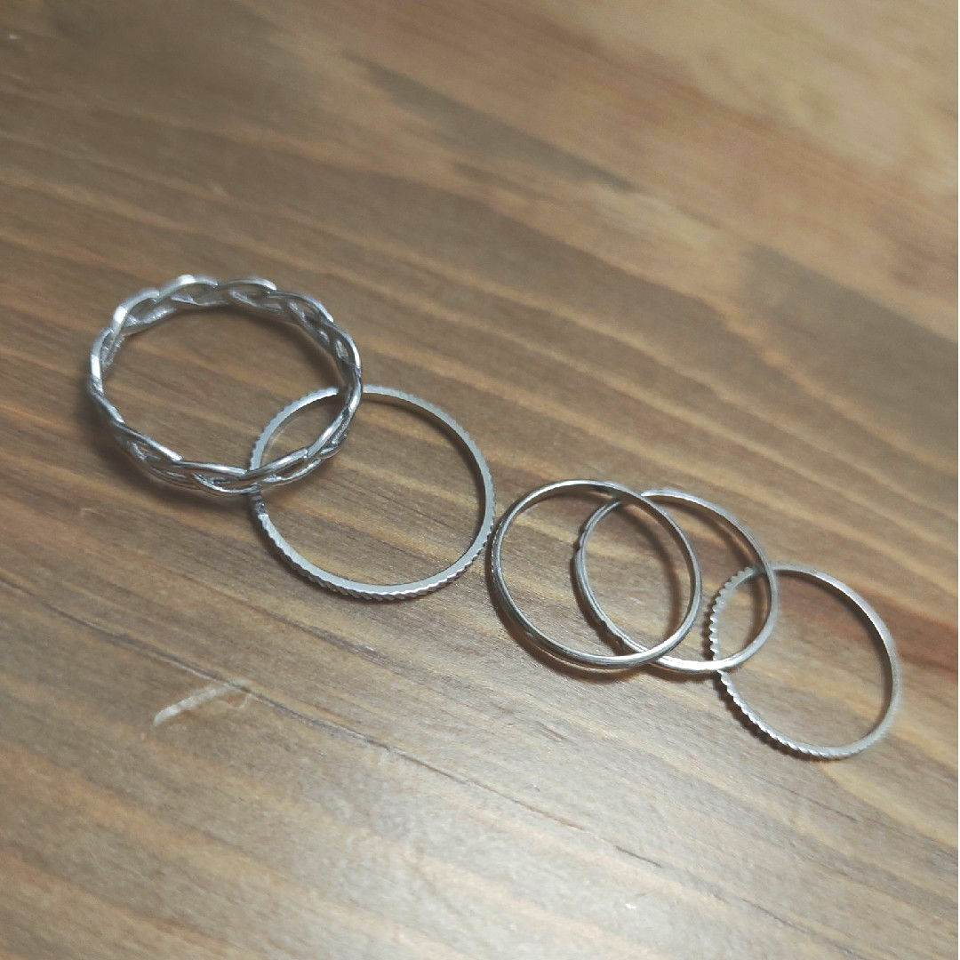 シルバーリング5本セット レディースのアクセサリー(リング(指輪))の商品写真