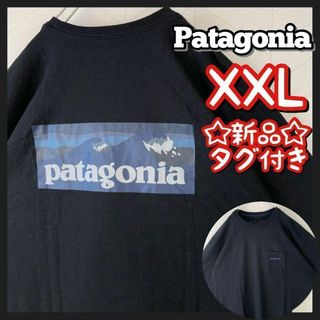 パタゴニア(patagonia)の完売品 パタゴニア Tシャツ 波 黒 オーバーサイズ 新品 タグ付き XXL(Tシャツ/カットソー(半袖/袖なし))