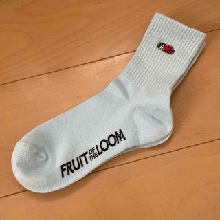 FRUIT OF THE LOOM - フルーツオブザルーム　フルーツワンポイントソックス　水色　23-25cm