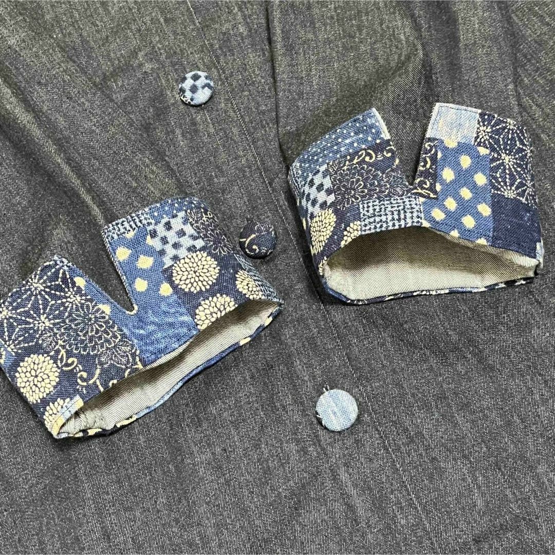 美品 坂本デニム インディゴ染 ジャケット 羽織り 大きいサイズ レディースのジャケット/アウター(Gジャン/デニムジャケット)の商品写真