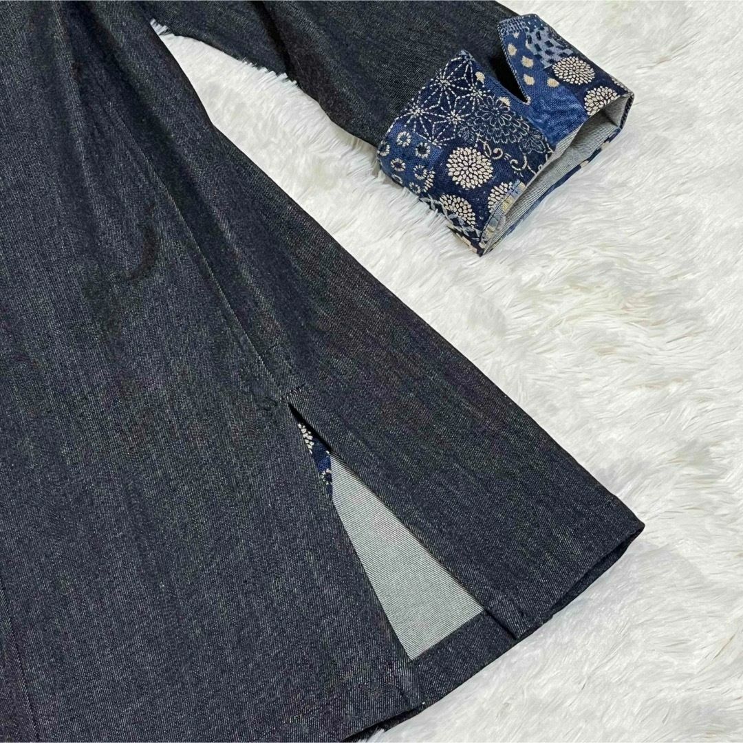美品 坂本デニム インディゴ染 ジャケット 羽織り 大きいサイズ レディースのジャケット/アウター(Gジャン/デニムジャケット)の商品写真
