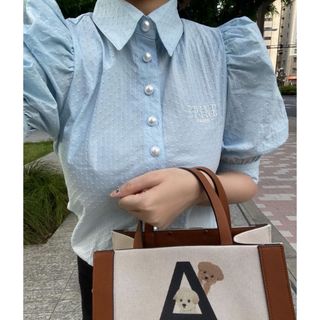 エピヌ(épine)のepine ÉPINE PARIS Pearl blouse パールブラウス(シャツ/ブラウス(半袖/袖なし))