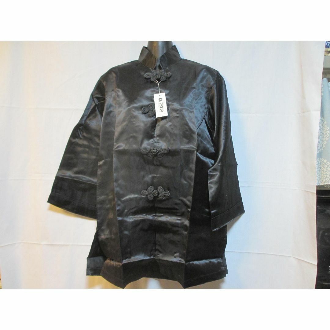 チャイナ服　レディース　M　ブラック レディースのトップス(シャツ/ブラウス(長袖/七分))の商品写真