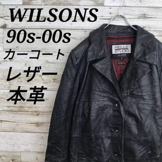 ウィルソン(wilson)の【k6429】USA古着ウィルソンズ90s00s当時物レザーカーコートジャケット(その他)