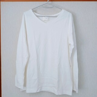 レディース 白 VネックTシャツ(Tシャツ(長袖/七分))