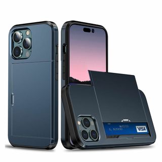 【色: ネイビー】Prv 【 2023年改良 財布入らずのiPhone 14Pr(その他)