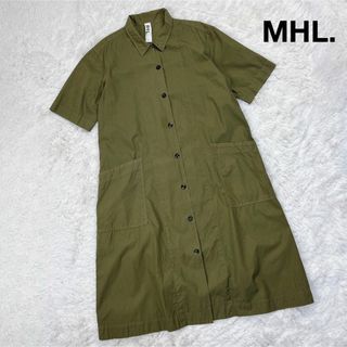 エムエイチエル(MHL.)のMHL. エムエイチエル マーガレットハウエル シャツワンピース ミリタリー(ひざ丈ワンピース)