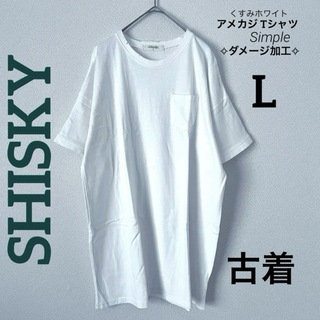 ShISKY - 【着用回数少なめ】シスキー   ダメージ 半袖Tシャツ   大きめサイズ  L