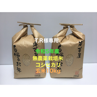 T.R様専用 無農薬コシヒカリ玄米10kg(5kg×2)令和5年産(米/穀物)