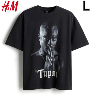 新品 H&M × 2PAC ビンテージ加工 Tシャツ 半袖 HIPHOP L