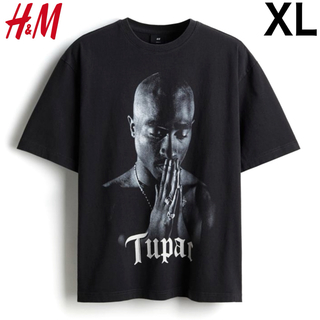 新品 H&M × 2PAC ビンテージ加工 Tシャツ 半袖 HIPHOP XL