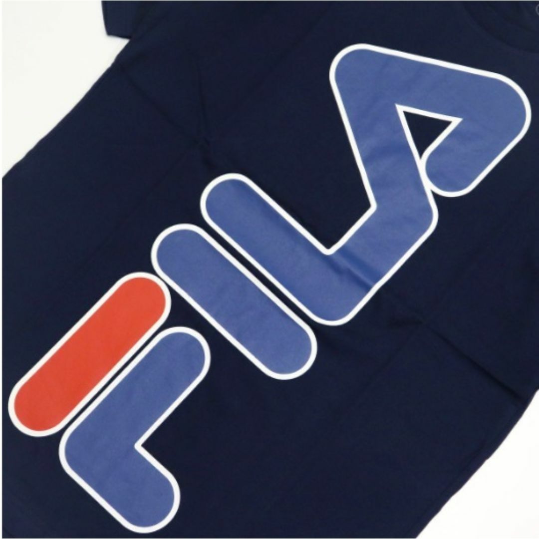FILA(フィラ)の【新品】フィラ メンズ 吸汗速乾 ビッグロゴ 半袖 Tシャツ 紺 Mサイズ メンズのトップス(Tシャツ/カットソー(半袖/袖なし))の商品写真