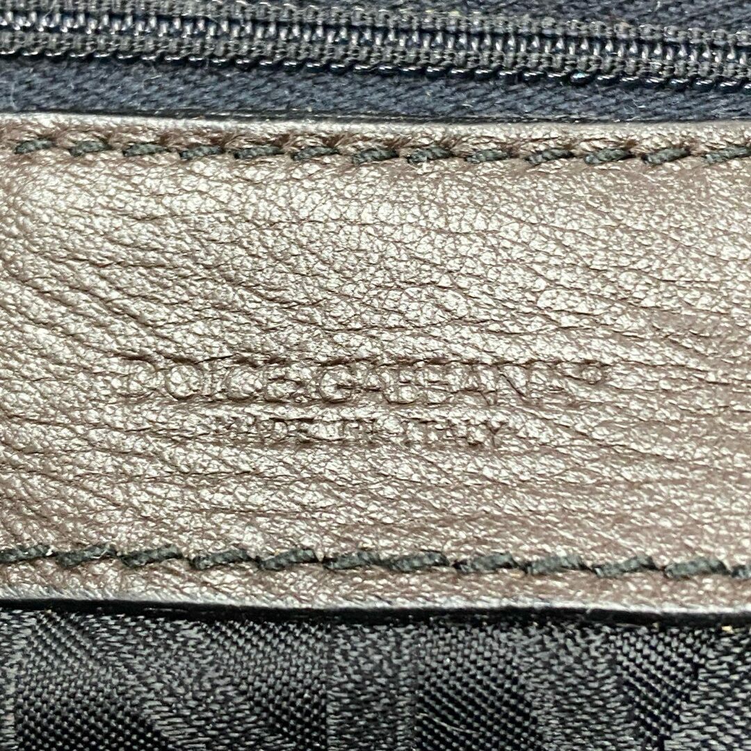 DOLCE&GABBANA(ドルチェアンドガッバーナ)のAe19 DOLCE&GABBANA ドルチェアンドガッバーナ レース レザー ワンショルダーバッグ ハンドバッグ D&G ドルガバ ブラウン ブラック leather レディースのバッグ(ショルダーバッグ)の商品写真