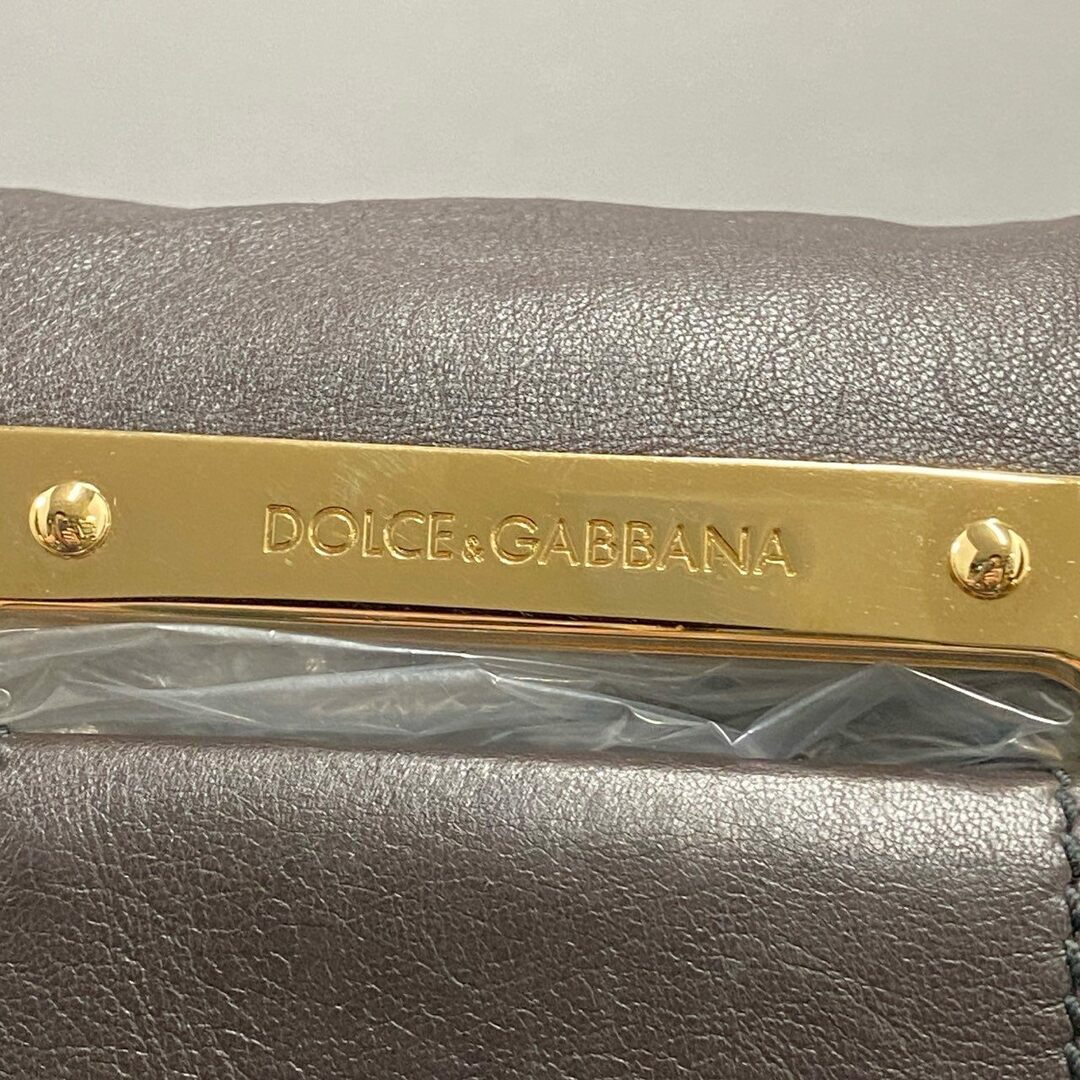 DOLCE&GABBANA(ドルチェアンドガッバーナ)のAe19 DOLCE&GABBANA ドルチェアンドガッバーナ レース レザー ワンショルダーバッグ ハンドバッグ D&G ドルガバ ブラウン ブラック leather レディースのバッグ(ショルダーバッグ)の商品写真