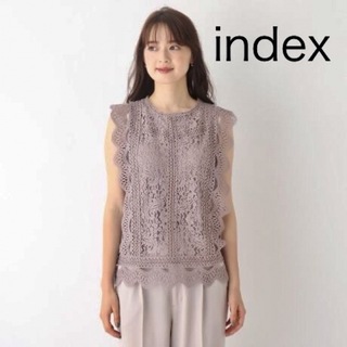 インデックス(INDEX)のindex「コードレースブラウス」 Mサイズ(Tシャツ/カットソー(半袖/袖なし))
