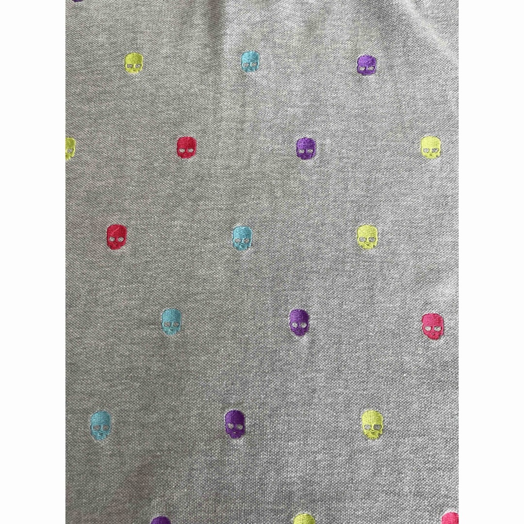 HYDROGEN(ハイドロゲン)の美品 ハイドロゲン マルチカラースカルロゴ刺繍 ポロシャツ グレー sサイズ メンズのトップス(ポロシャツ)の商品写真