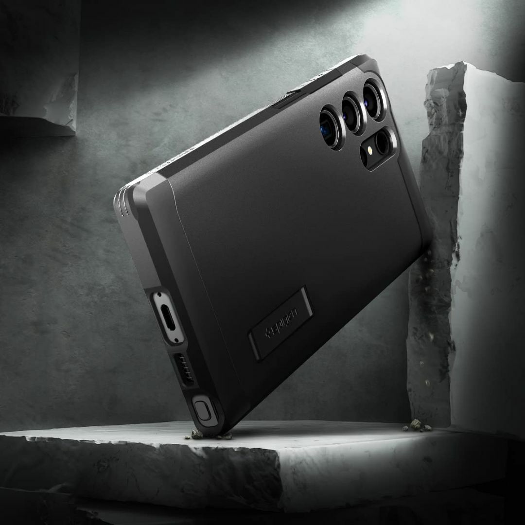 【色: ブラック】Spigen Galaxy S23 Ultra ケース 耐衝撃 スマホ/家電/カメラのスマホアクセサリー(その他)の商品写真