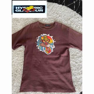 ヒステリックミニ(HYSTERIC MINI)のヒステリックミニ 両面波乗りビッグロゴ  Tシャツ M 茶  サーフロゴ大人着(Tシャツ(半袖/袖なし))