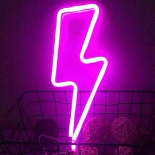 ネオンライト　LED イナズマ　ピンク　飾り　インテリア　看板　インスタ映え(蛍光灯/電球)