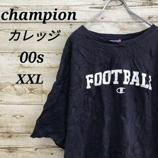Champion - 【k4360】USA古着00sチャンピオン刺繍半袖ビッグTシャツカレッジXXL