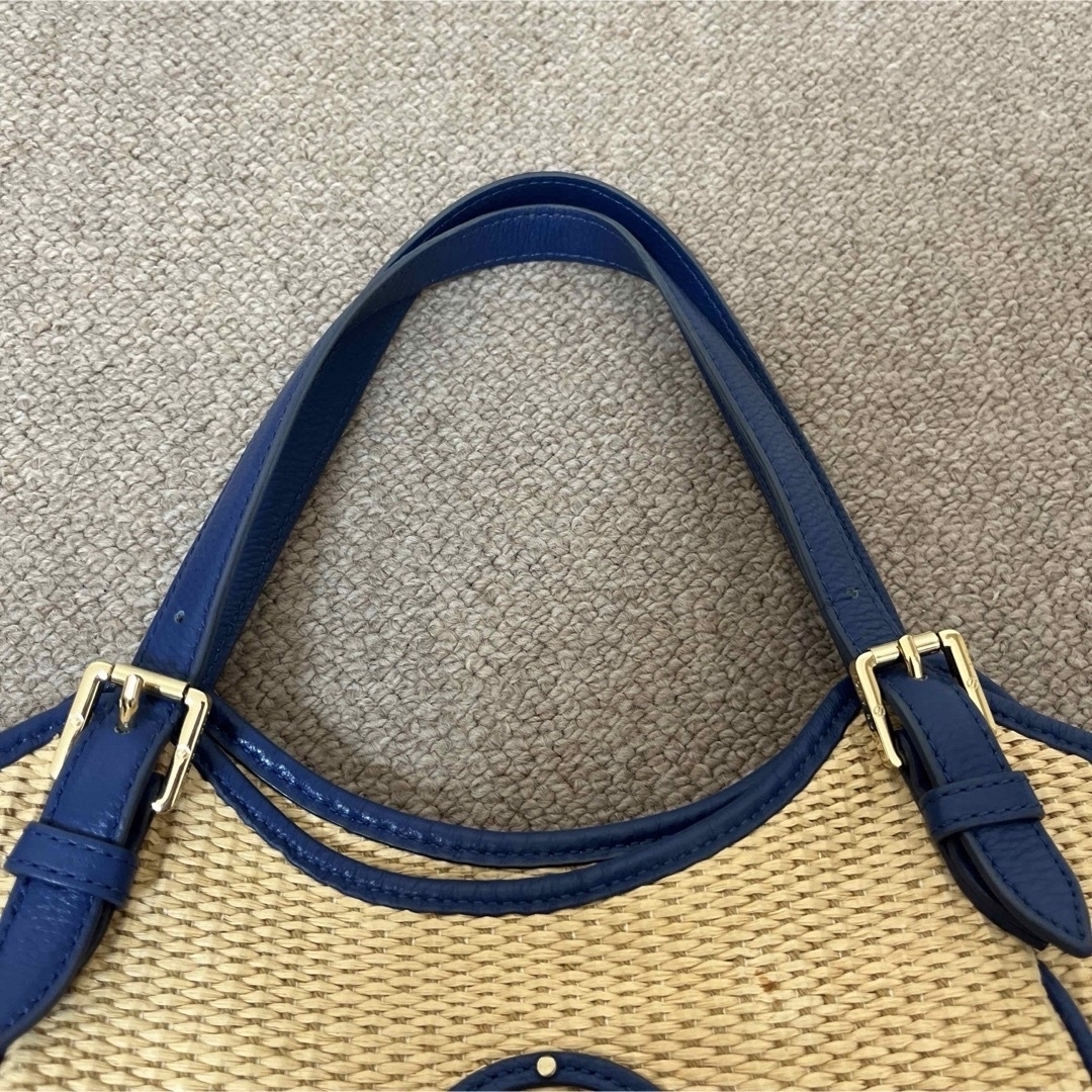 Tory Burch(トリーバーチ)の【トリーバーチ】最終SALE  希少！かごバッグ　ブルー レディースのバッグ(かごバッグ/ストローバッグ)の商品写真