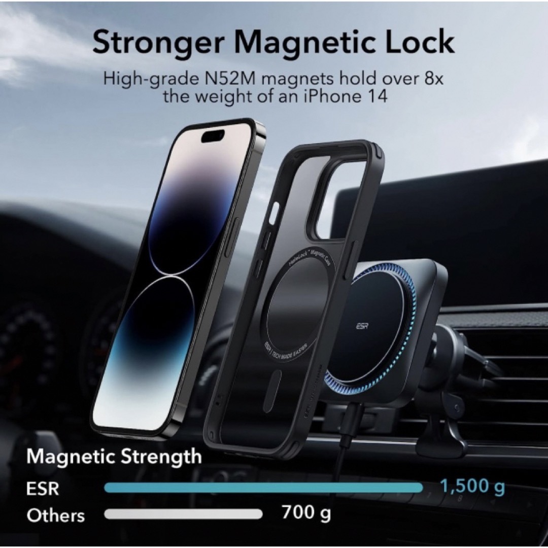 ESR iPhone 14 Pro Max 用 ケース MagSafe対応 スマホ/家電/カメラのスマホアクセサリー(iPhoneケース)の商品写真