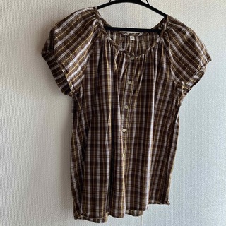 チェック　半袖シャツ(Tシャツ/カットソー(半袖/袖なし))
