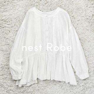 nest Robe - nest Robe　リネン　長袖　チュニック　フレア　切替デザイン　*149