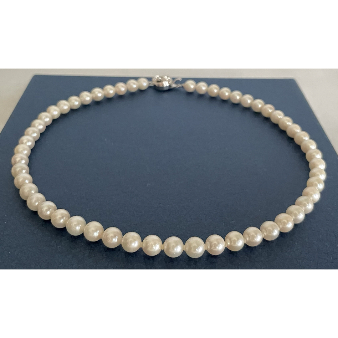 あこや真珠ネックレス ⚪️7㎜ silver オールノット あこや真珠ネックレス ⚪️7㎜ silver オールノット
