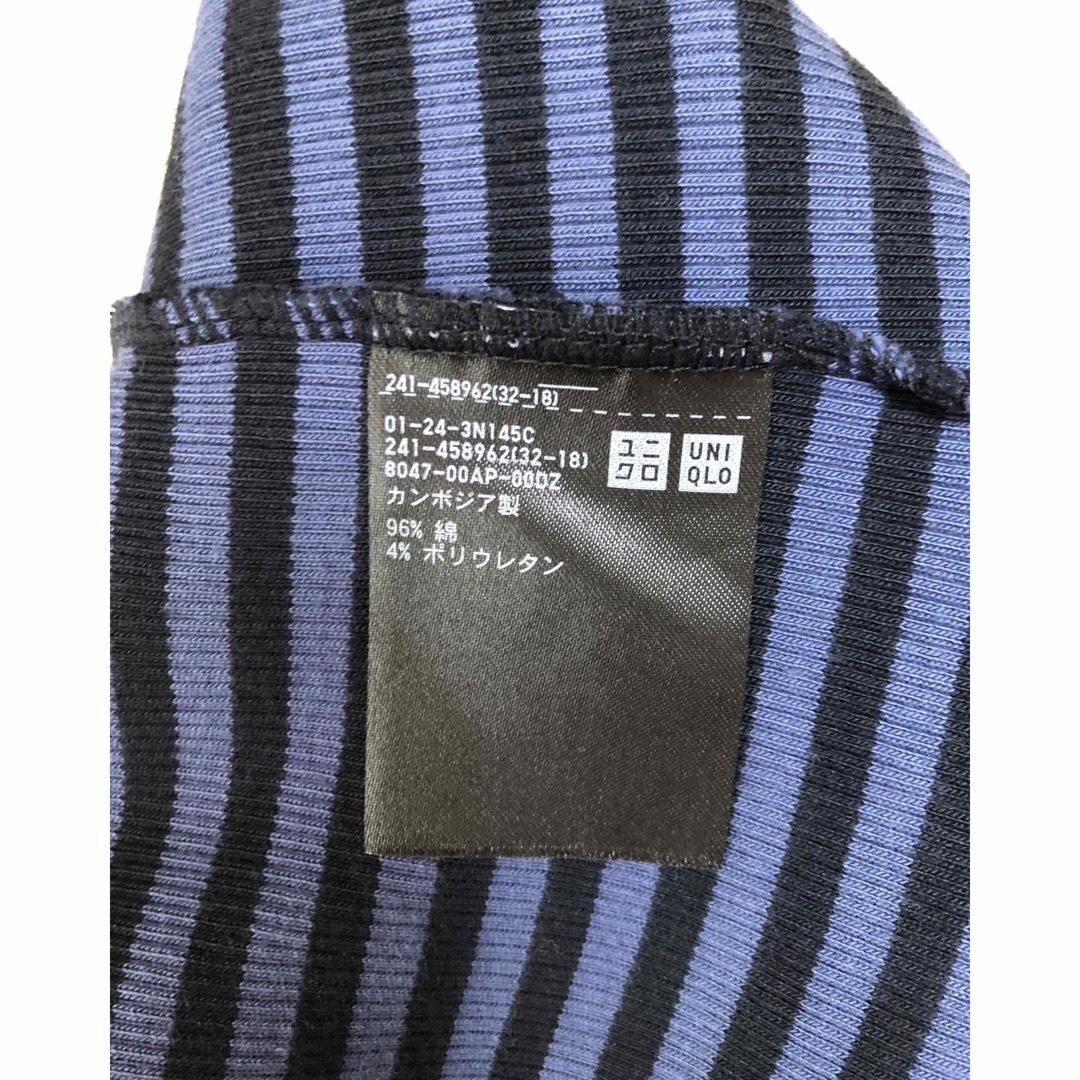 UNIQLO(ユニクロ)の美品❗️UNIQLOクルーネックリブTシャツ レディースのトップス(Tシャツ(半袖/袖なし))の商品写真