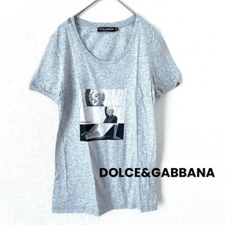 ドルチェアンドガッバーナ(DOLCE&GABBANA)の【イタリア製】ドルチェアンドガッパーナ プリントT 半袖 霜降りグレー S(Tシャツ/カットソー(半袖/袖なし))