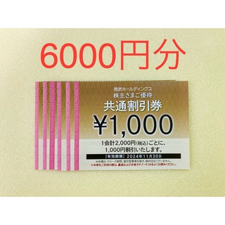 西武HD 株主優待 共通割引券 6000円分(その他)