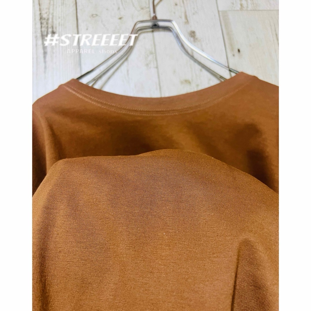 【大人気！】ストリート Tシャツ バックプリント クロス オーバーサイズ 茶 メンズのトップス(Tシャツ/カットソー(半袖/袖なし))の商品写真
