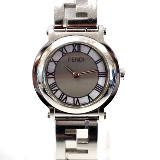フェンディ(FENDI)のTh960551 フェンディ 腕時計 クアドロ 6100L シェル×グレー系文字盤 SS クォーツ 2針 レディース FENDI 中古(腕時計)