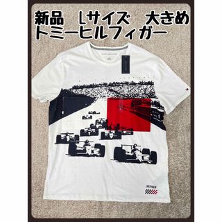 TOMMY HILFIGER - 新品　トミーヒルフィガー　シャツ　白　レース　車　半袖シャツ　Tシャツ　大きめ