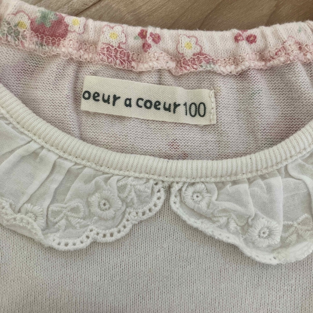 coeur a coeur(クーラクール)のクーラクール　いちご柄Tシャツ　100 キッズ/ベビー/マタニティのキッズ服女の子用(90cm~)(Tシャツ/カットソー)の商品写真