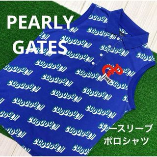 パーリーゲイツ(PEARLY GATES)のパーリーゲイツ　総柄　ノースリーブポロシャツ　ゴルフウェア(ウエア)