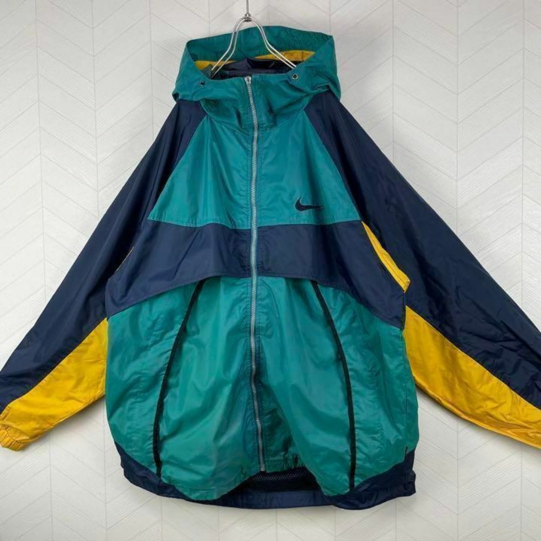 NIKE(ナイキ)の超激レア90s ナイキ ACG ナイロンジャケット フーディ オーバーサイズ メンズのジャケット/アウター(ナイロンジャケット)の商品写真