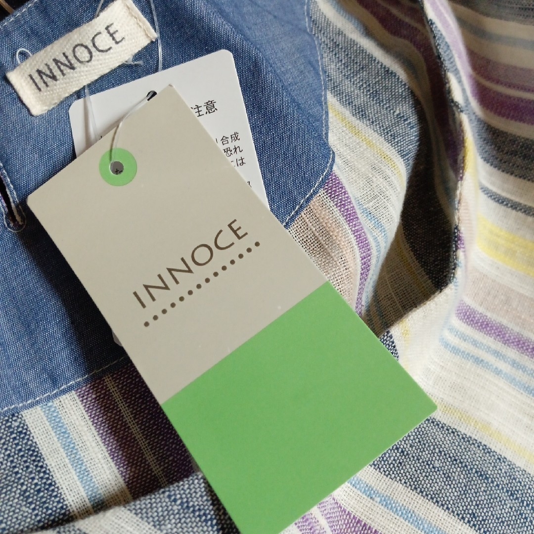 新品 INNOCE 7分袖 チュニック ボリューム袖 大きいサイズ レディースのトップス(チュニック)の商品写真