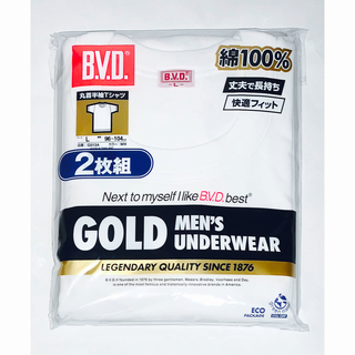 B.V.D - 【新品】B.V.D. GOLD 丸首半袖Tシャツ  Lサイズ　ホワイト　2枚組