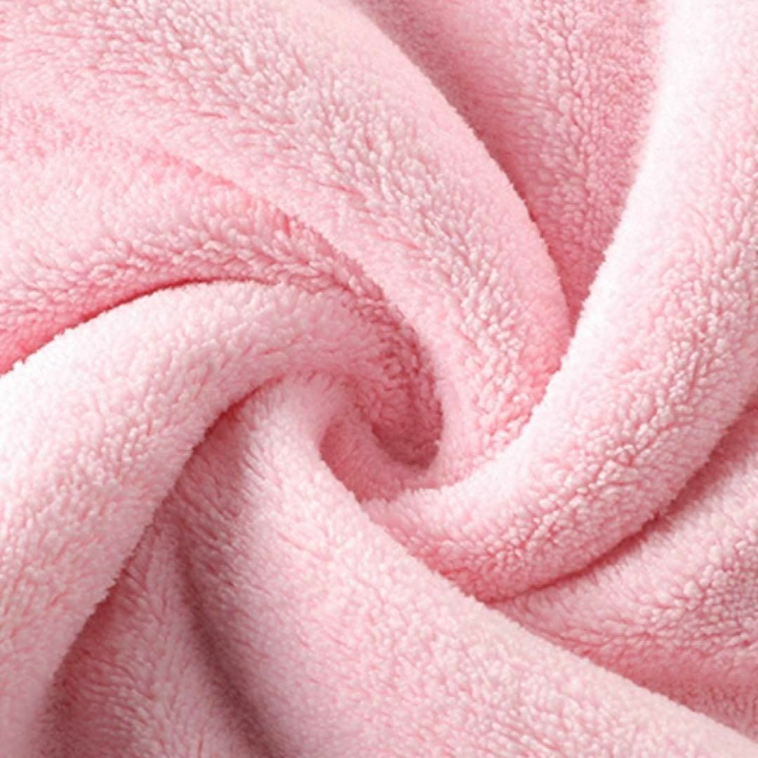 くま耳ベビーバスローブ ピンク M バスポンチョ プールタオル スイミング キッズ/ベビー/マタニティのベビー服(~85cm)(バスローブ)の商品写真