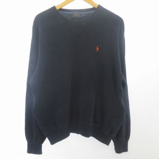 ポロラルフローレン(POLO RALPH LAUREN)のポロ ラルフローレン POLO RALPH LAUREN ロゴ ニット 紺 L(ニット/セーター)