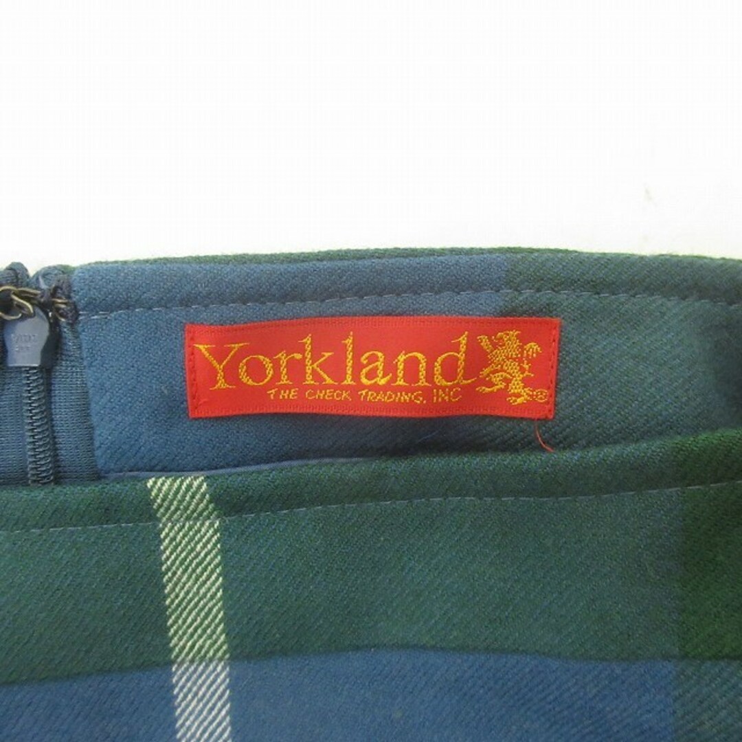 Yorkland(ヨークランド)のヨークランド ロング スカート チェック ギャザー 緑 9AR 約M STK レディースのスカート(ロングスカート)の商品写真