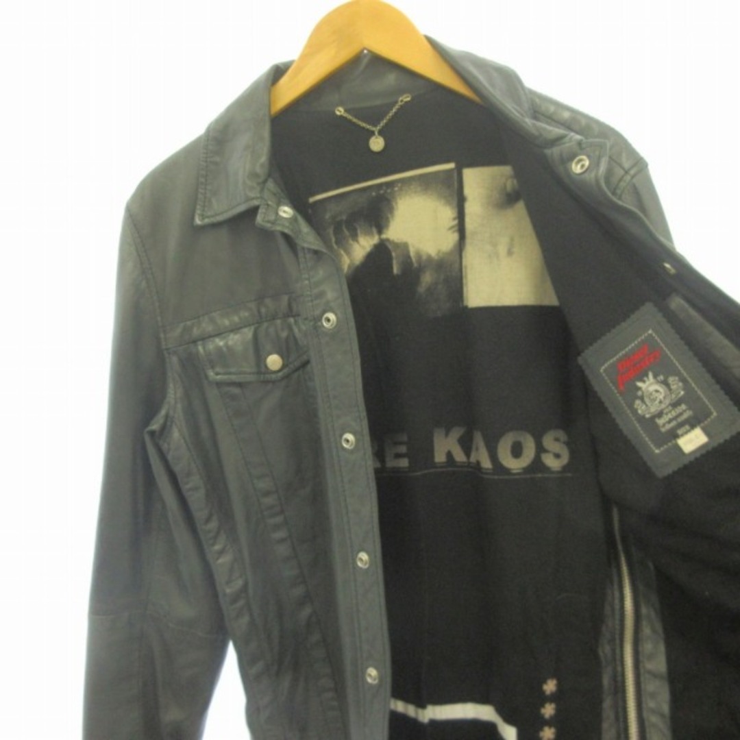 DIESEL(ディーゼル)のディーゼル DIESEL レザージャケット ラムレザー 黒 L  ■KK03 メンズのジャケット/アウター(ライダースジャケット)の商品写真