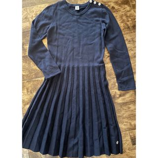 プチバトー(PETIT BATEAU)のpetit bateau ワンピース 12ans 152cm 紺 綿100%(ワンピース)