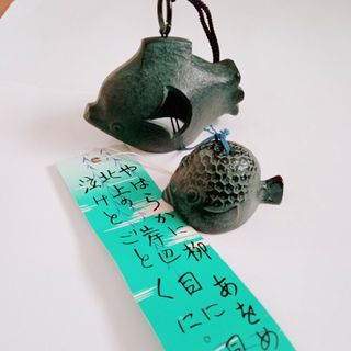 イワチュウ(岩鋳)の風鈴　南部鉄器　フグ　岩鋳　魚(風鈴)