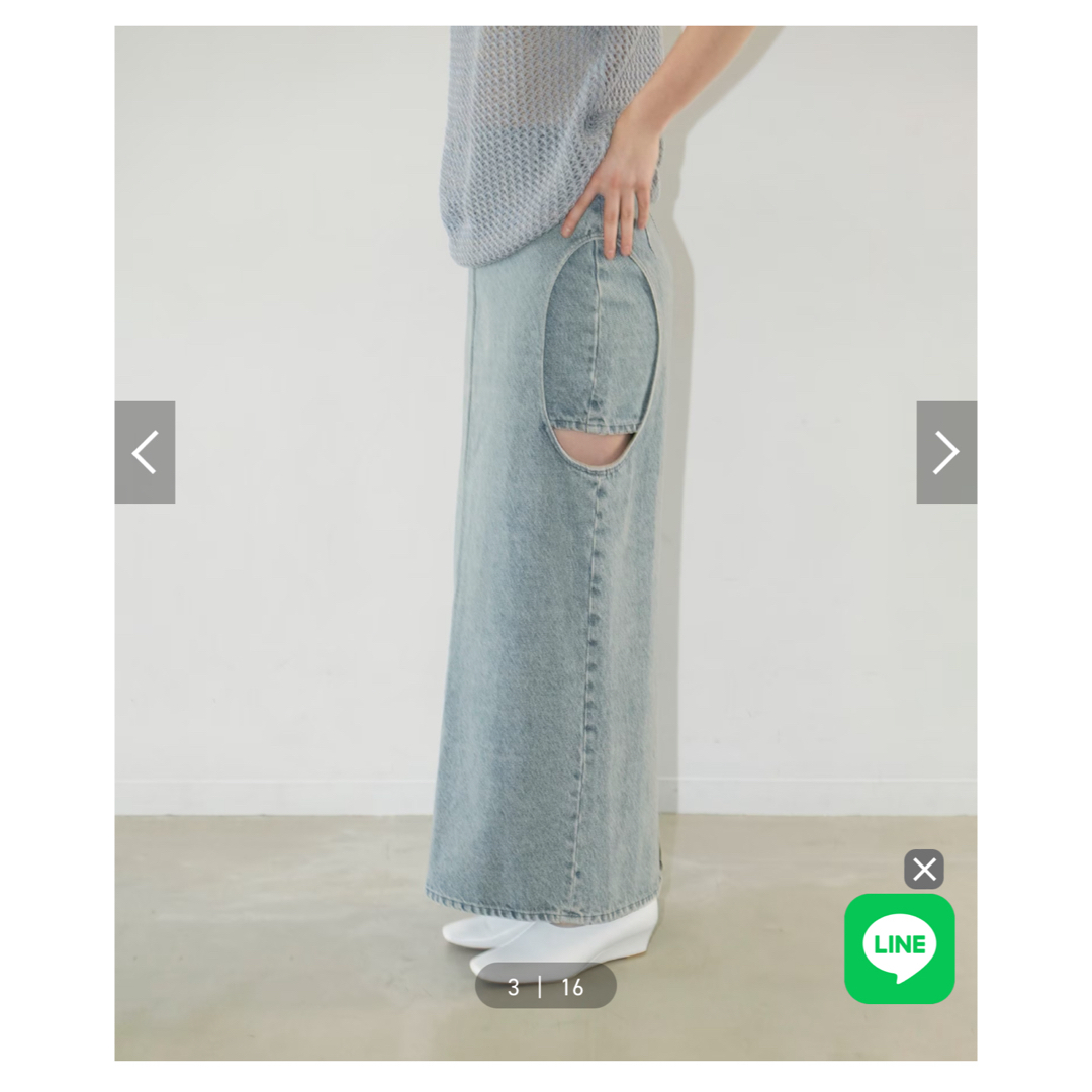CLANE(クラネ)のCIRCLE CUT LAYERED DENIM SKIRT レディースのスカート(ロングスカート)の商品写真