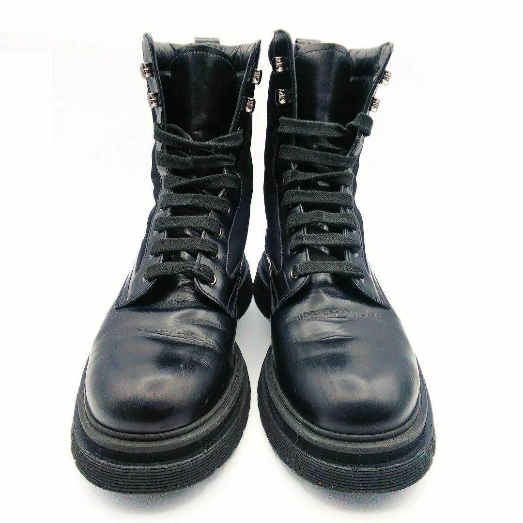 PRADA(プラダ)のプラダ ナイロン切替コンバットブーツ 2UE011 26cm 7インチ レザー メンズの靴/シューズ(ブーツ)の商品写真