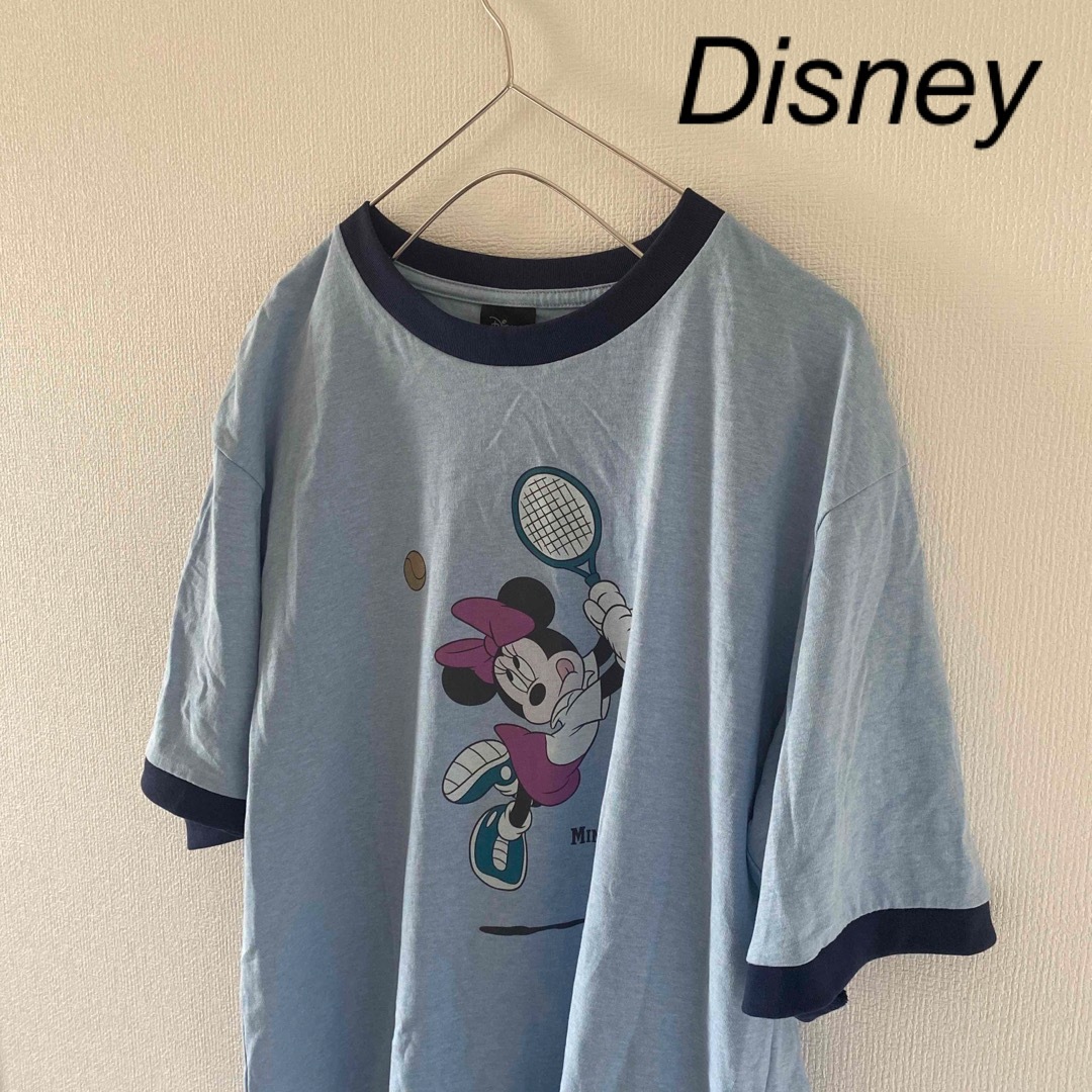 Disney(ディズニー)のDisneyディズニーミニーリンガーtシャツメンズ半袖ブルー青 メンズのトップス(Tシャツ/カットソー(半袖/袖なし))の商品写真